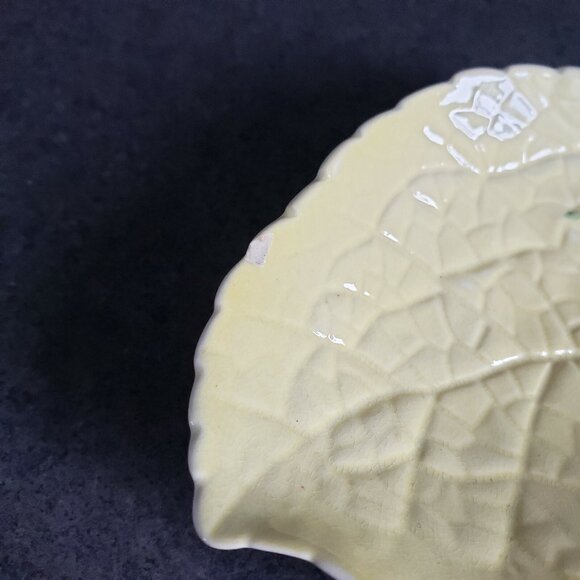 Carlton Ware Foxglove 5"L SMALL Footed Candy Dish Leaf Shaped Majolica - Picture 2 of 4